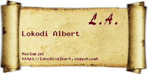 Lokodi Albert névjegykártya